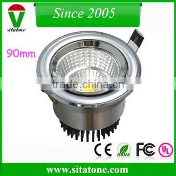 Cold forging aluminum 90mm silver 5w recessed led downlight outcut 75mm