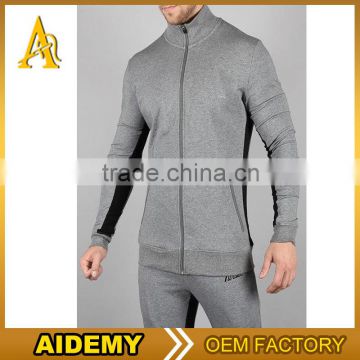 man wholesale grey basic full zip gym hoodie