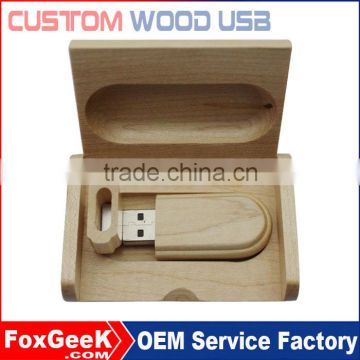 Custom engraving logo wood usb flash drive wooden USB memory sticker 2.0 4GB/16GB/32GB/64GB/ with box