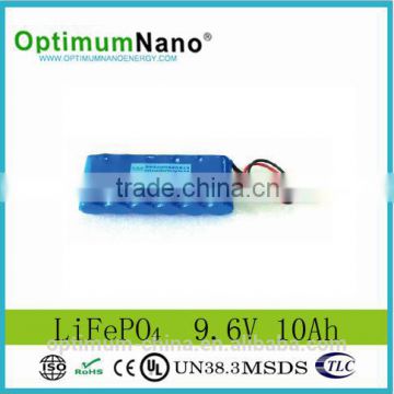 Deep cycle 9.6v lithium ion battery 5ah-10ah for led light