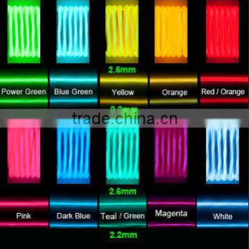 New 3 generation el wire 2.6mm in different colors