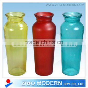 glass canister/colourful glass vase