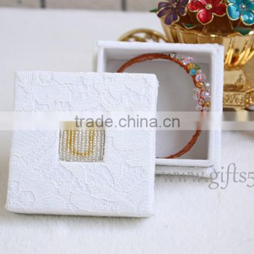 Elegant Wedding jewelry box for sale with beaded name plate of U