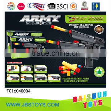 2016 New design 2 in 1 soft bullet gun toy set for kids tg16040004