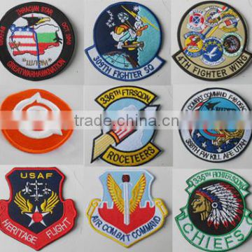 custom military iron on patches/ embroidery sport team logo patches