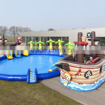 customized inflatable ground water park high sale huge inflatable pool with slides