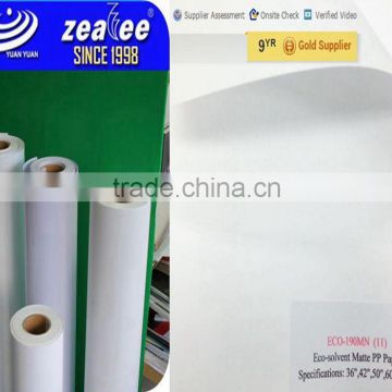 pp inkjet media poster material factory price shanghai/pp synthetic paper/pp paper 120