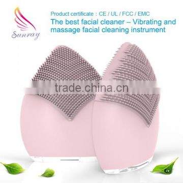 Portable skin care deep cleansing silicone electric facial cleansing brush