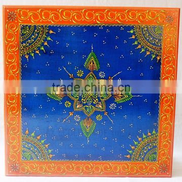 Indian Handcrafted Painted Wooden Chowki