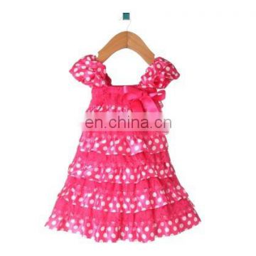 Pink & White Ruffle Polka Dots Dress for kids