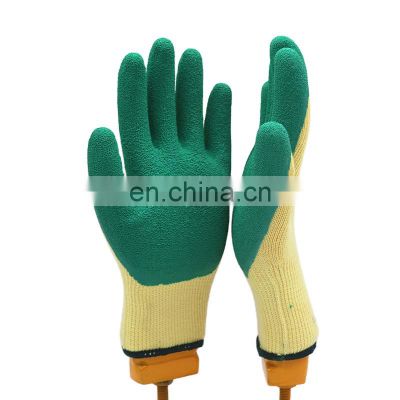 Cheap Heavy Industry Hand Knitted Cotton Crinkle Latex Coated Anti Slip Hand Glove