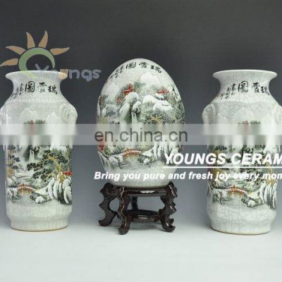 Egg and vase art decorative porcelain
