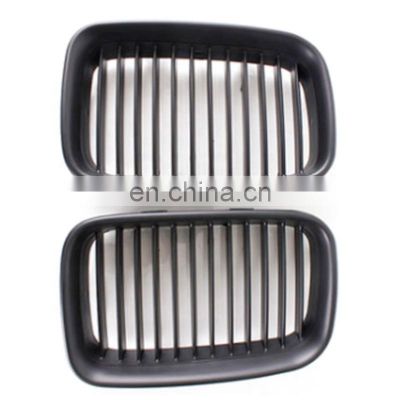 Matte Black Double Slat Kidney Front Grille Grill Kidney For BMW E36 318/328/328 1992 1993-1996  Car Styling Racing Grills
