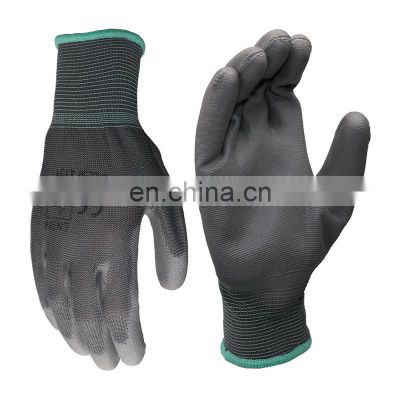 Factory wholesale cheap high quality polyester knitted pu coated gloves industrial work pu gloves