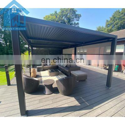 Remote Controlled 3 x 3 M Aluminum Motorized Outdoor Pergola Opening Roof Louver
