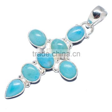 Larimar PENDANT 925 Sterling Silver Pendant, SILVER JEWELRY EXPORTER,SILVER JEWELRY WHOLESALE