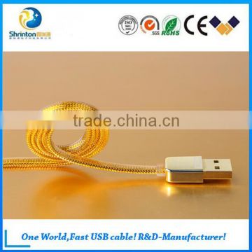 Top quality Remax golden usb data 1m flat charging usb cable