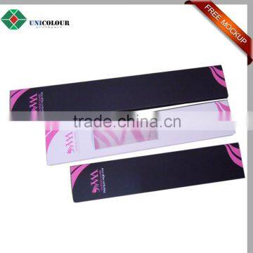 Custom rectangle hair extension box with clear PVC window