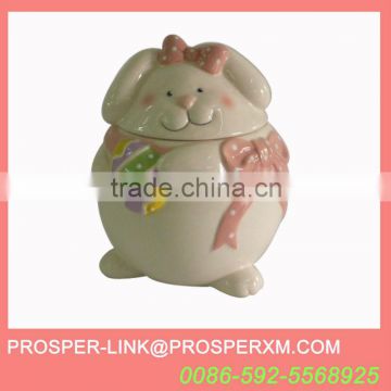 Ceramic rabbit cookie jar sale