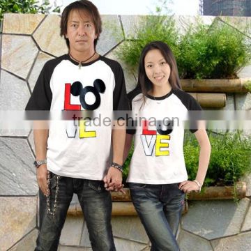 China OEM cotton cheap promotional couple t-shirts