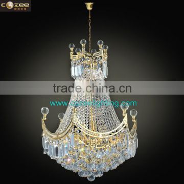 Wholesale Empire Crystal Chandelier Pendant Hanging Lamp Suspension Lighting Plated Gold/Chrome CZ6501G/500