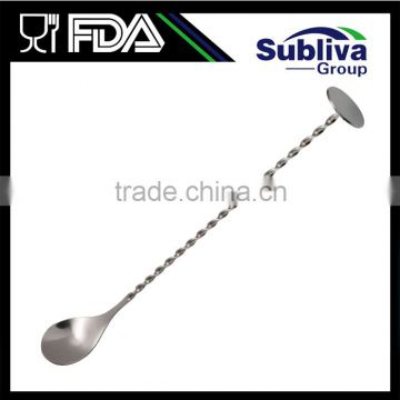 Manufacturer 280mm Stainless Steel 304 Disc Tail Bar Spoon