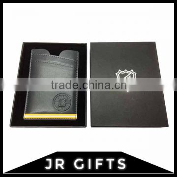 Promotional Dark Grey Leather credit card wallet