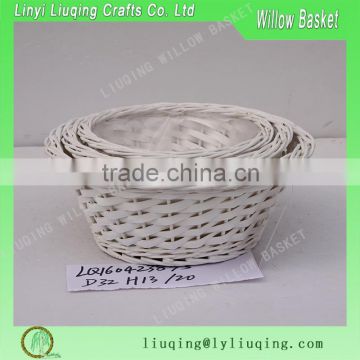 set of 3 wicker storage basket with liner