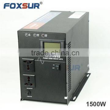 1500W High Quality Full Power 24V DC TO 230V UPS Pure Sine Wave Power LED display Inverter with smart Battery Charger