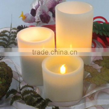 Set of 3 battery Christmas led wax candle with timer wholesale for event decor