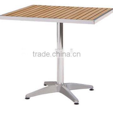 Outdoor dining poly wood table zinc