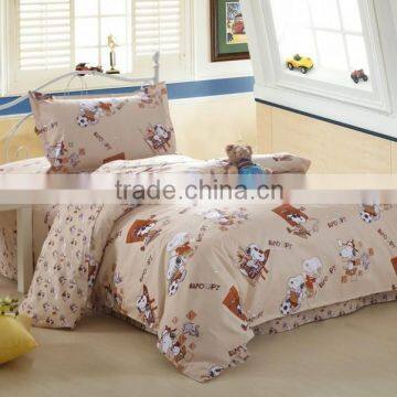 2015 newstyle 100%cotton dog cartoon printed baby bedding set