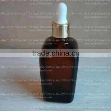 100ml square amber Glass Essential oil bottle, dropper bottle type