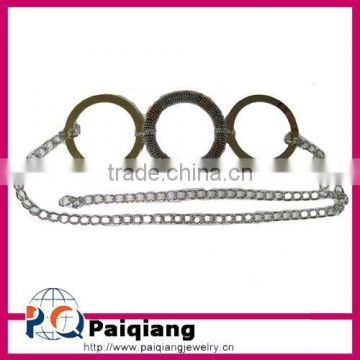 Simple style chain belt with three alloy hoop