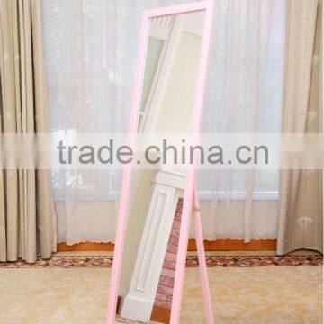 Decoration mirrored furniture floor mirror with stand