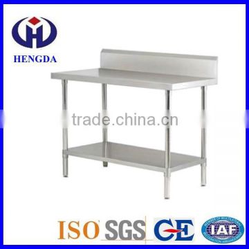 Assembled Stainless Steel Worktable with under shelf and backsplash