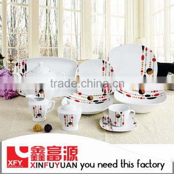 factory direct supply design 47pcs supply super white porcelain dinner set
