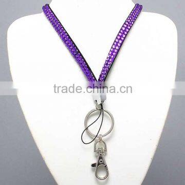 Promotional custom cheap retractable rhinestone lanyard with breakaway