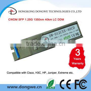 CWDM-SFP-1350-40, 1.25G CWDM SFP 1350nm 40km, Cisco compatible, Fiber Optical Transceiver Module
