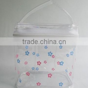 Customized clear waterproof pvc transparent cosmetic bag with zipper