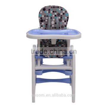 HOMCOM Baby Toddler Rocking Feeding Highchair Booster Seat Multifunctional 3-in-1 Chair+Table+Rocking Base Blue