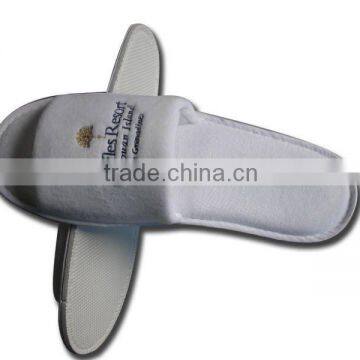 Luxury velour open toe hotel slipper