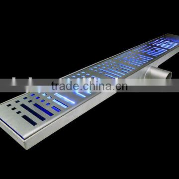 stainless steel floor drain(linear drain) hot sale TYPE B WITH LED LIGHTS