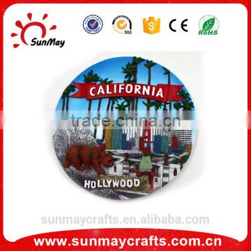 Wholesale custom polyresin california souvenir plates for sale