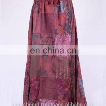 Beautiful Printed Patches Sepia Summer Long Dress HHCS 119 A