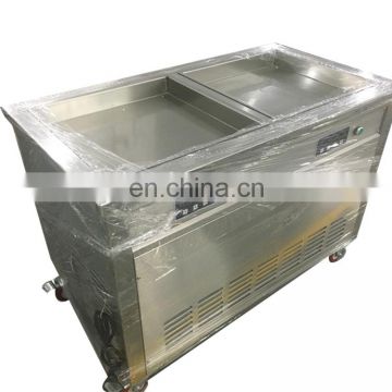High Quality Thailand Rolled Fried Ice Cream Machine/Double Pan Fry Ice Cream Making Machine/Square Pan Fired Ice Cream Machine