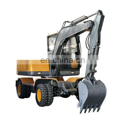 7.5 ton 0.28m3 bucket mini digger wheel excavator price