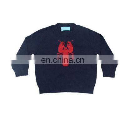 Kids Winter Intarsia Cashmere Sweater with Printed Cartoon