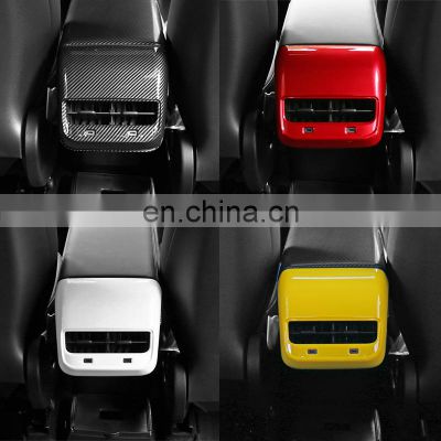 New Design Auto Rear Seat Armrest Box Air Outlet Vent Cover Trim Car Accessories Interior For Tesla Model Y