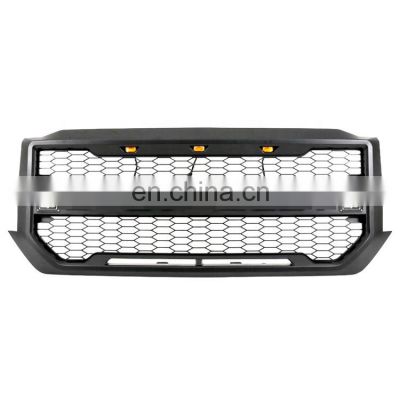 Front Grille For 2016-2018 Silverado 1500 ABS Honeycomb Style Grille With Side Light